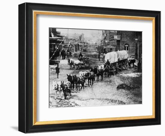 Horse Drawn Covered Wagon-null-Framed Photographic Print