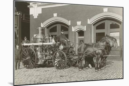 Horse-Drawn Fire Engine-null-Mounted Art Print