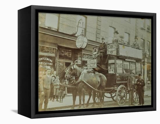 Horse-Drawn Omnibus and Passengers, London, 1900-null-Framed Premier Image Canvas