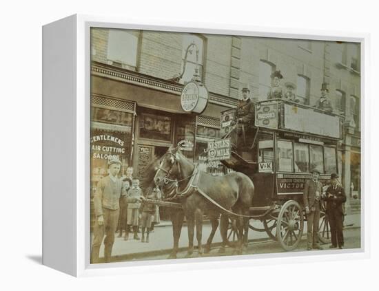 Horse-Drawn Omnibus and Passengers, London, 1900-null-Framed Premier Image Canvas