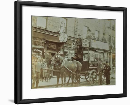 Horse-Drawn Omnibus and Passengers, London, 1900-null-Framed Photographic Print