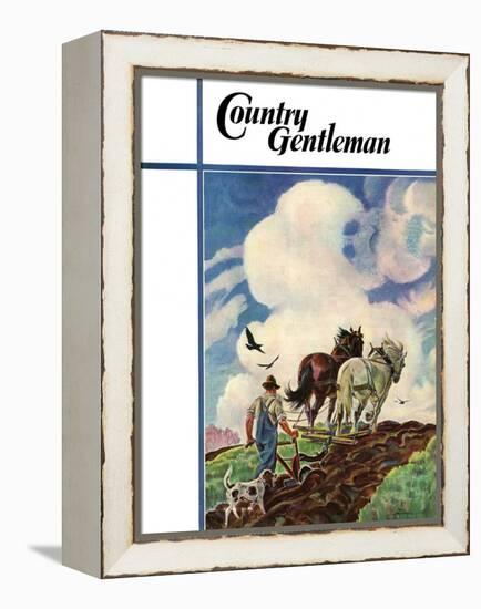 "Horse-Drawn Plow," Country Gentleman Cover, March 1, 1939-Paul Bransom-Framed Premier Image Canvas