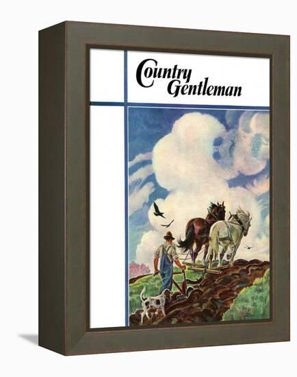 "Horse-Drawn Plow," Country Gentleman Cover, March 1, 1939-Paul Bransom-Framed Premier Image Canvas