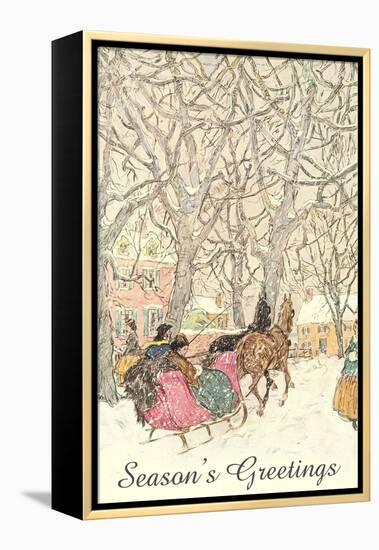 Horse-Drawn Sleigh-null-Framed Stretched Canvas