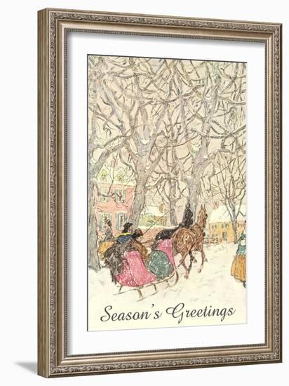 Horse-Drawn Sleigh-null-Framed Art Print