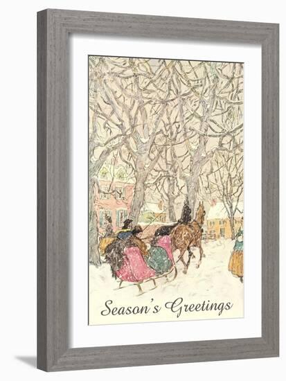 Horse-Drawn Sleigh-null-Framed Art Print