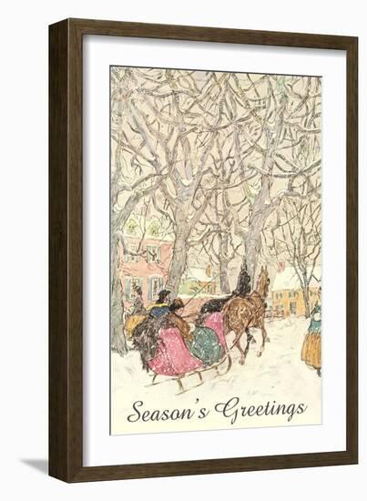 Horse-Drawn Sleigh-null-Framed Art Print