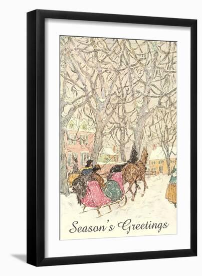 Horse-Drawn Sleigh-null-Framed Art Print