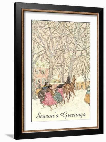 Horse-Drawn Sleigh-null-Framed Art Print