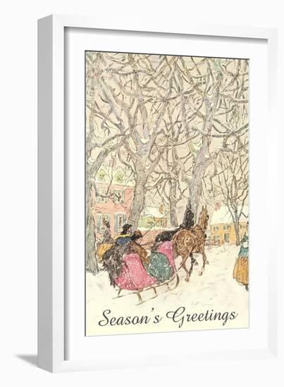 Horse-Drawn Sleigh-null-Framed Art Print