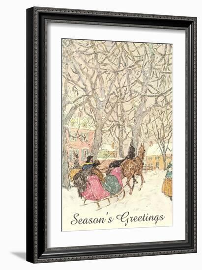 Horse-Drawn Sleigh-null-Framed Art Print