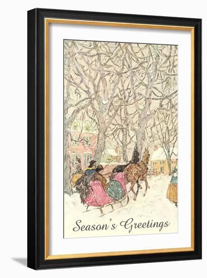 Horse-Drawn Sleigh-null-Framed Art Print