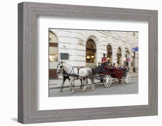 Horse-Drawn Tourist Carriage Near Hofburg, Vienna, Austria-Charles Bowman-Framed Photographic Print