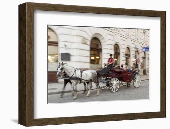 Horse-Drawn Tourist Carriage Near Hofburg, Vienna, Austria-Charles Bowman-Framed Photographic Print