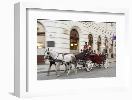 Horse-Drawn Tourist Carriage Near Hofburg, Vienna, Austria-Charles Bowman-Framed Photographic Print