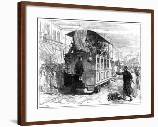 Horse-Drawn Tram, Constantinople, 1877-null-Framed Giclee Print