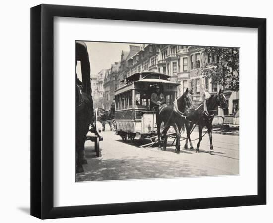 Horse-drawn tram, USA, early 1900s-Unknown-Framed Photographic Print