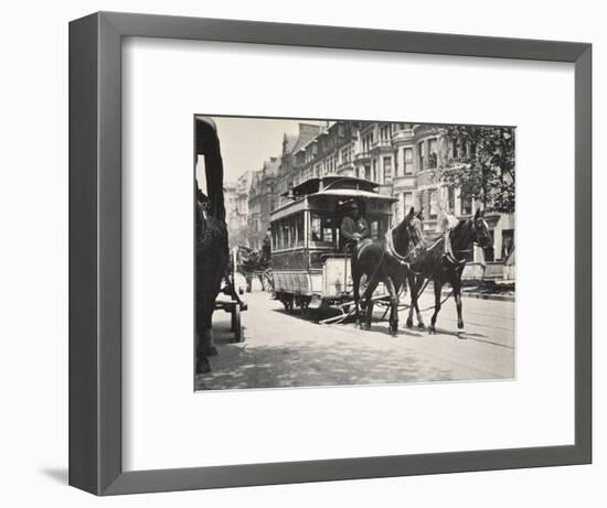 Horse-drawn tram, USA, early 1900s-Unknown-Framed Photographic Print