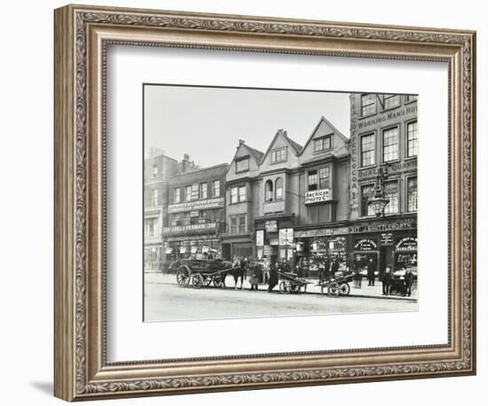 Horse Drawn Vehicles and Barrows in Borough High Street, London, 1904-null-Framed Photographic Print