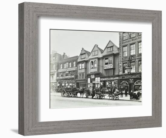 Horse Drawn Vehicles and Barrows in Borough High Street, London, 1904-null-Framed Photographic Print