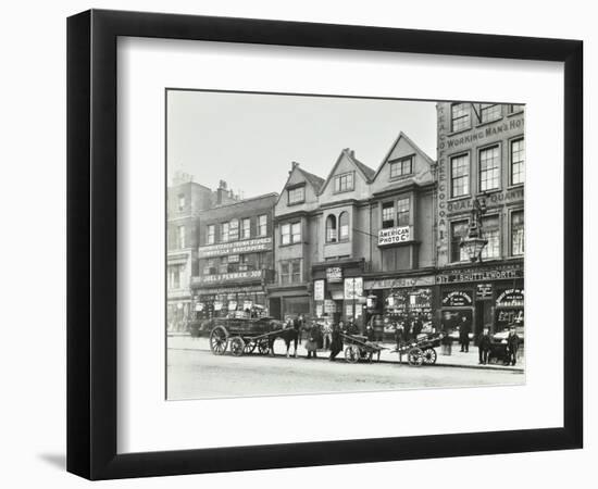 Horse Drawn Vehicles and Barrows in Borough High Street, London, 1904-null-Framed Photographic Print