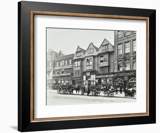 Horse Drawn Vehicles and Barrows in Borough High Street, London, 1904-null-Framed Photographic Print