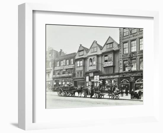 Horse Drawn Vehicles and Barrows in Borough High Street, London, 1904-null-Framed Photographic Print