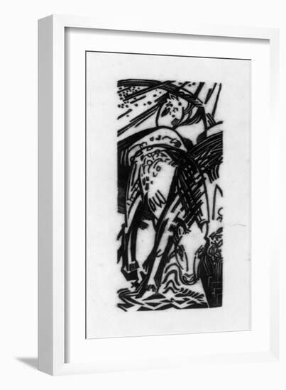 Horse Drinking (Lankheit 832), 1912-Franz Marc-Framed Giclee Print