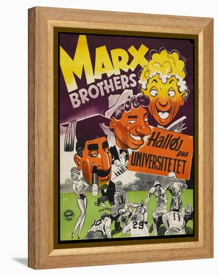 Horse Feathers, Danish Movie Poster, 1932-null-Framed Stretched Canvas