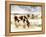 Horse Feeding off Dry Brush Growing out of Sand-Jan Lakey-Framed Premier Image Canvas