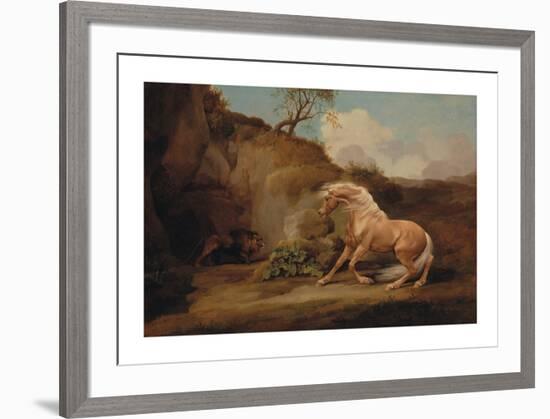 Horse Frightened by a Lion-George Stubbs-Framed Premium Giclee Print