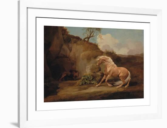 Horse Frightened by a Lion-George Stubbs-Framed Premium Giclee Print