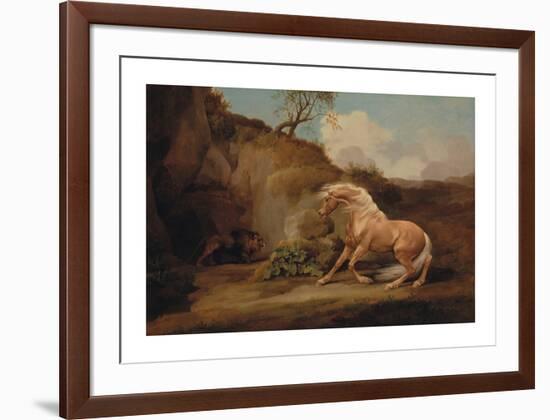 Horse Frightened by a Lion-George Stubbs-Framed Premium Giclee Print