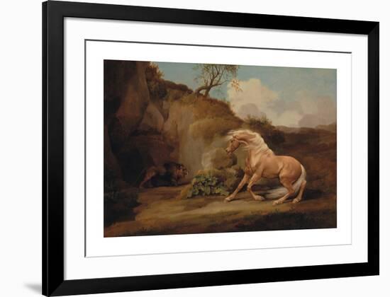 Horse Frightened by a Lion-George Stubbs-Framed Premium Giclee Print