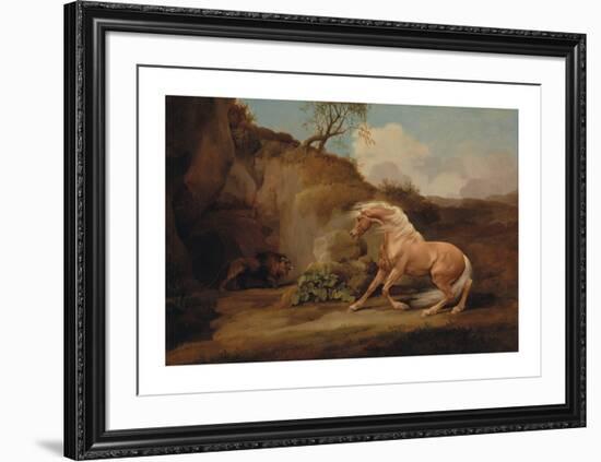 Horse Frightened by a Lion-George Stubbs-Framed Premium Giclee Print
