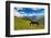 Horse grazing with Khaldechala River Valley and Caucasian mountains in background-Jan Miracky-Framed Photographic Print