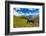 Horse grazing with Khaldechala River Valley and Caucasian mountains in background-Jan Miracky-Framed Photographic Print