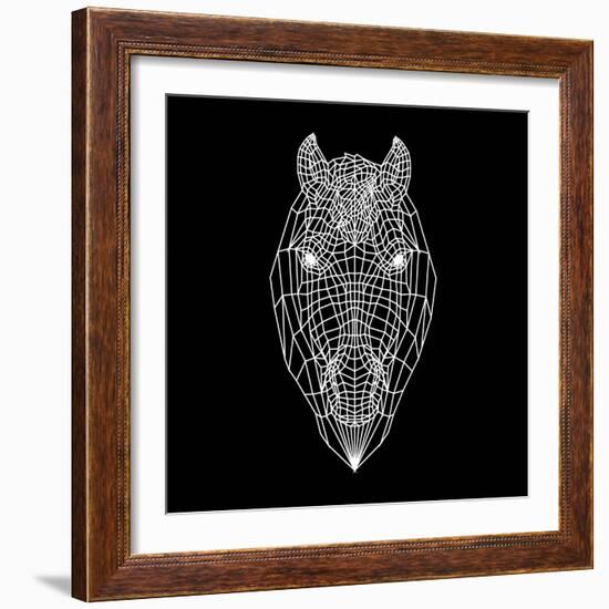 Horse Head Black Mesh-Lisa Kroll-Framed Art Print