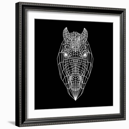 Horse Head Black Mesh-Lisa Kroll-Framed Art Print