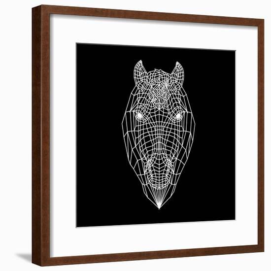 Horse Head Black Mesh-Lisa Kroll-Framed Premium Giclee Print