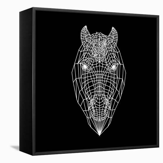 Horse Head Black Mesh-Lisa Kroll-Framed Stretched Canvas