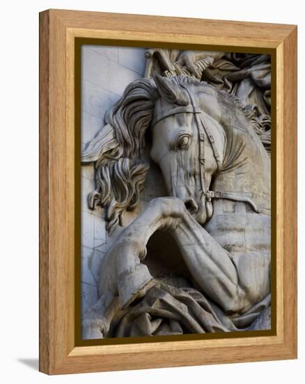 Horse Head Detail on the Arc de Triomphe, Paris, France-Jim Zuckerman-Framed Premier Image Canvas