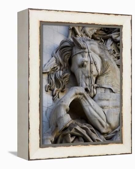 Horse Head Detail on the Arc de Triomphe, Paris, France-Jim Zuckerman-Framed Premier Image Canvas