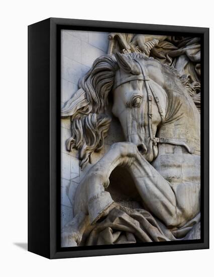 Horse Head Detail on the Arc de Triomphe, Paris, France-Jim Zuckerman-Framed Premier Image Canvas