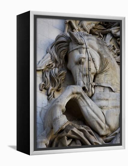 Horse Head Detail on the Arc de Triomphe, Paris, France-Jim Zuckerman-Framed Premier Image Canvas