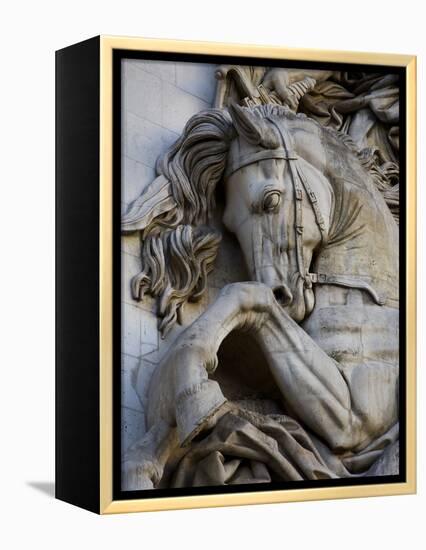 Horse Head Detail on the Arc de Triomphe, Paris, France-Jim Zuckerman-Framed Premier Image Canvas