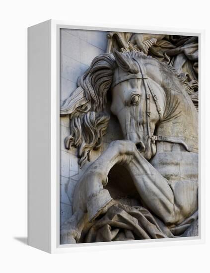 Horse Head Detail on the Arc de Triomphe, Paris, France-Jim Zuckerman-Framed Premier Image Canvas