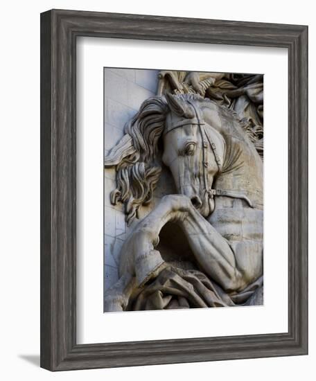 Horse Head Detail on the Arc de Triomphe, Paris, France-Jim Zuckerman-Framed Photographic Print