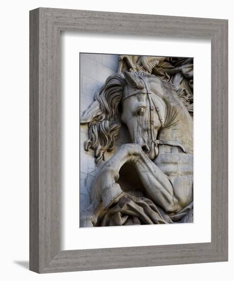 Horse Head Detail on the Arc de Triomphe, Paris, France-Jim Zuckerman-Framed Photographic Print