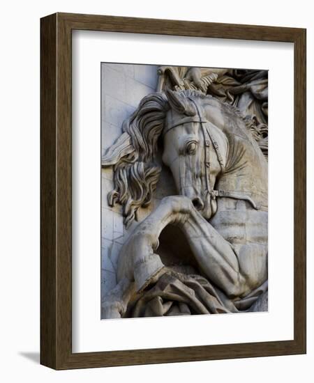 Horse Head Detail on the Arc de Triomphe, Paris, France-Jim Zuckerman-Framed Photographic Print